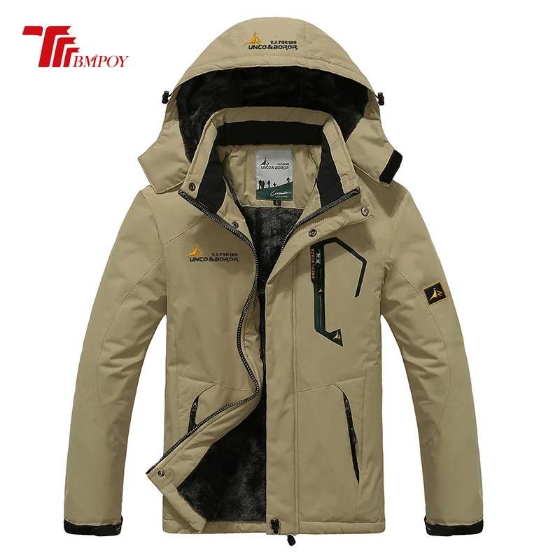 

Men's Winter Inner Fleece Waterproof Jacket Out of doors Brand Coats Inside Fleece male Jackets Thermal outerwear coat 816