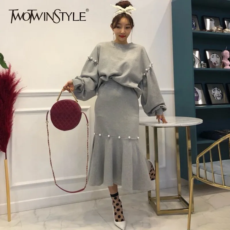 TWOTWINSTYLE осень комплект из двух предметов для женщин Костюм фонари рукавом