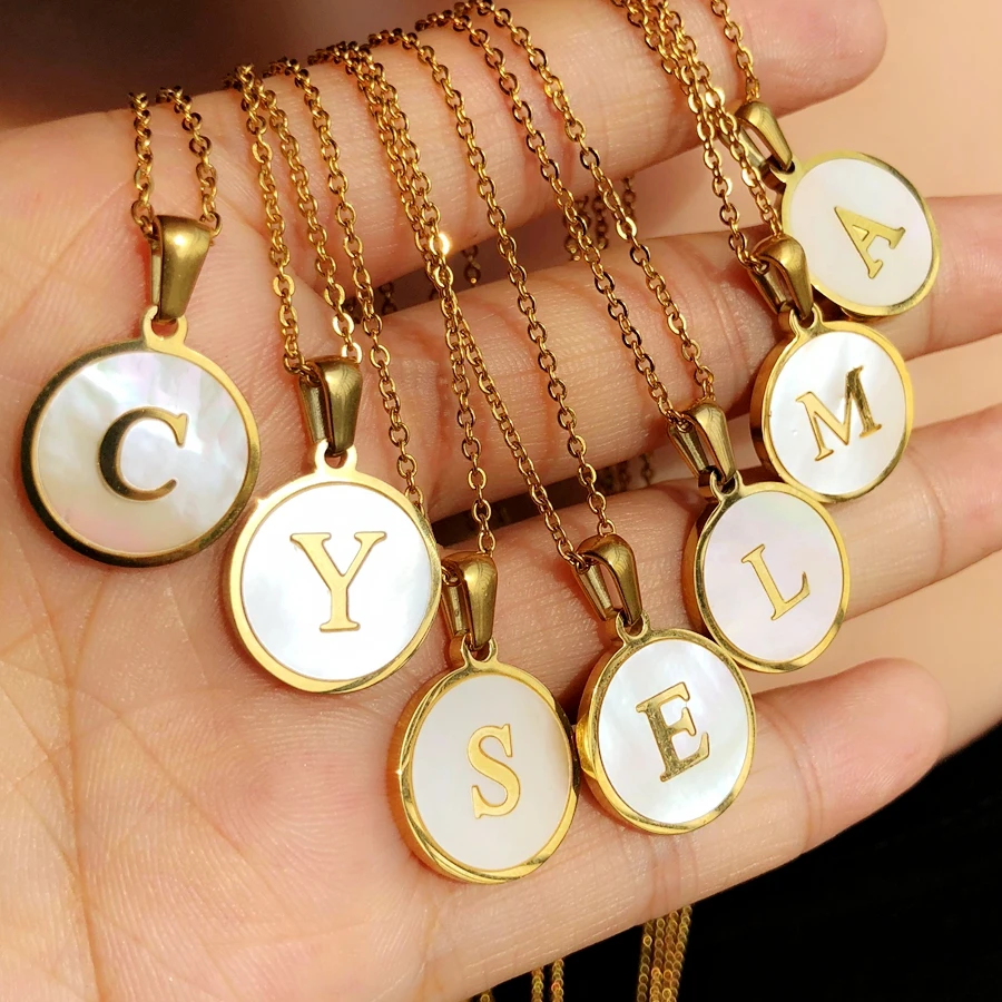 Подвеска с буквами и надписью Алфавит круглый натуральный белый корпус золотой