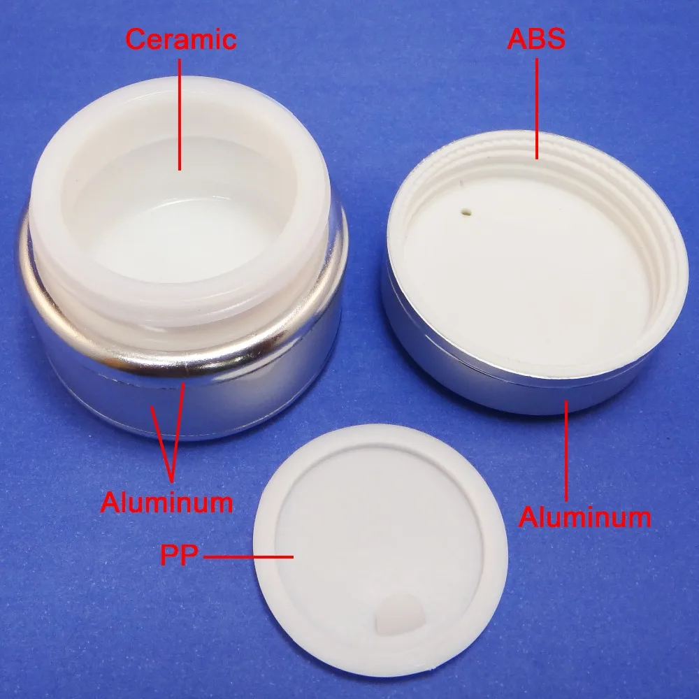 4 Pcs 30g Empty Ceramic Sliver Jar Cosmetic Container with Aluminum Metal Lid (AY203(30)-C=4 pcs) | Красота и здоровье