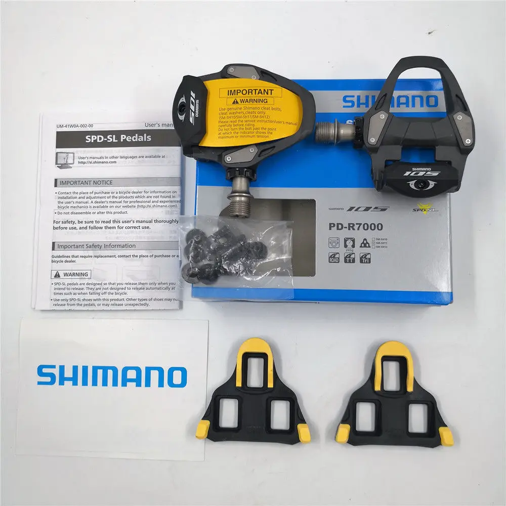 Оригинальный Shimano 105 PD R7000 для велосипеда углеродный SPD SL набор педалей шоссейного