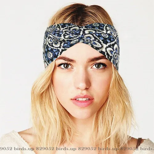 Boho хлопок твист повязки на голову для женщин Эластичный Тюрбан повязка на голову спортивная повязка на голову аксессуары для волос для девушек аксессуары для улицы - Цвет: BA13