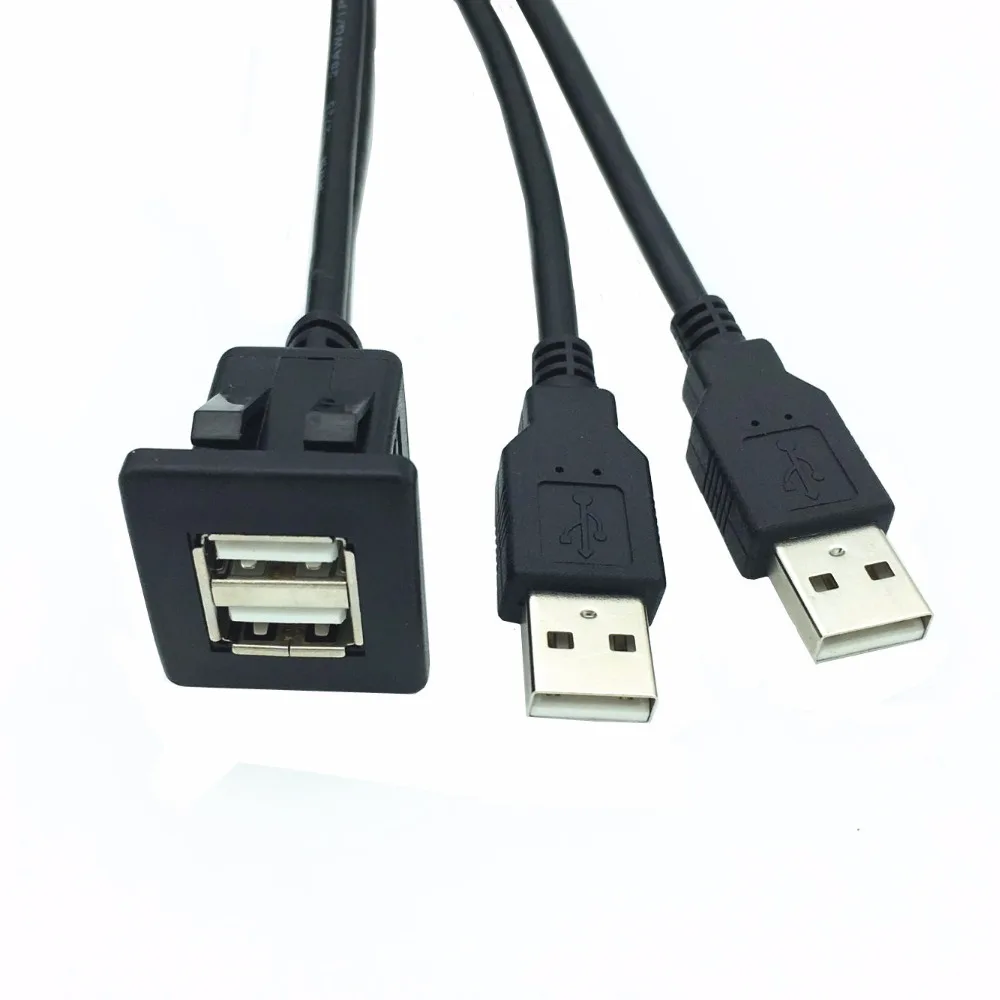 Удлинитель с двумя USB портами для монтажа на панели автомобиля лодки