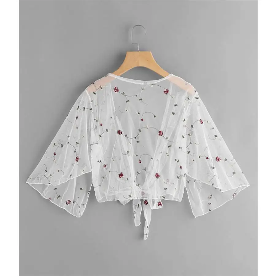 Фото Women Cardigan Mesh Embroidery Shawl Breathable Summer Thin Jacket Coat Loose Lace Tops Long Shirts 2019 NEW Женская одежда Women Cardigan Mesh Embroidery Shawl Breathable Summer Thin Jacket Coat Loose Lace Tops Long Shirts 2019 NEW Женская одежда