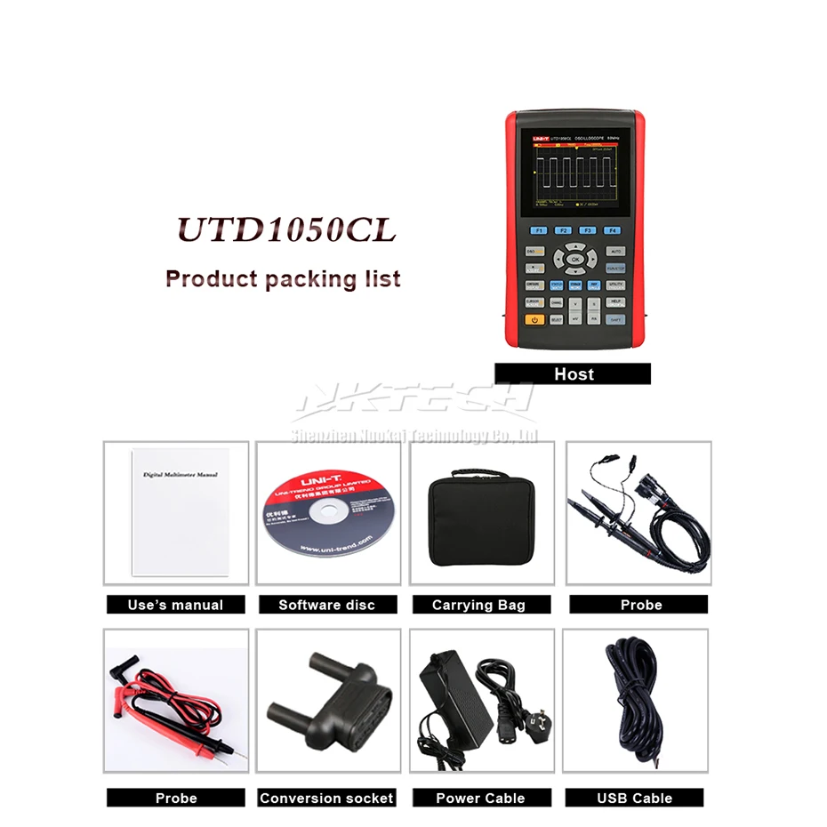 UNI T UTD1050CL UTD1025CL Ручной цифровой осциллограф мультиметр измеритель объема TFT