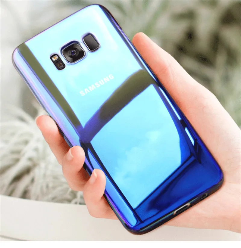 Градиент Цвет ТПУ мягкий чехол для мобильного телефона Samsung S8 s8plus задняя крышка
