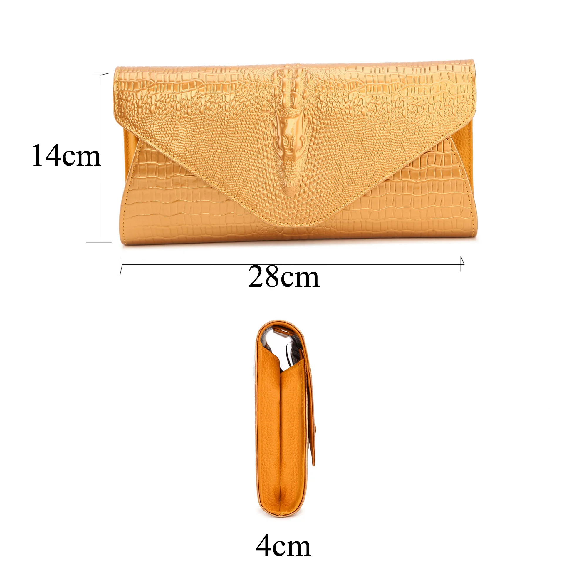 2018 винтажная Женская крокодиловая воловья кожа с тиснением сумка-клатч вечерняя