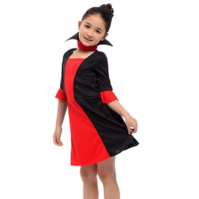 M-XL Red Girls Halloween Vampire Costumes Kids Children Queen Cosplay Carnival Purim parade Masquerade Stage play party dress |