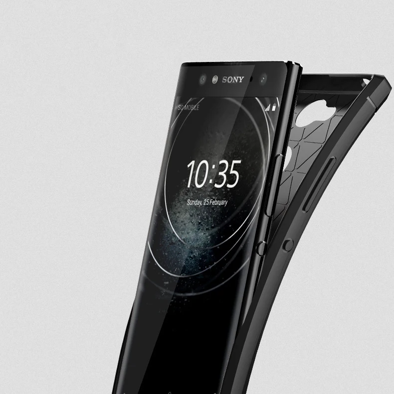 Armor Carbon Fiber Cover for Sony Xperia XA2 / Ultra Case Soft Matte Shockproof Cases XA2ultra Bumper |
