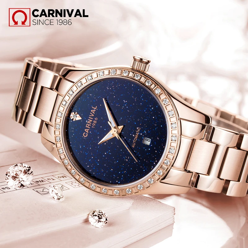 Новинка 2017 карнавал женские топовые роскошные открытые часы со звездами и