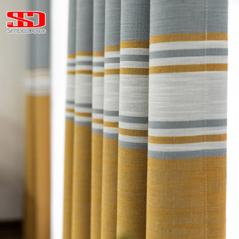 Шторы блэкаут современные в полоску для гостиной занавески из искусственного