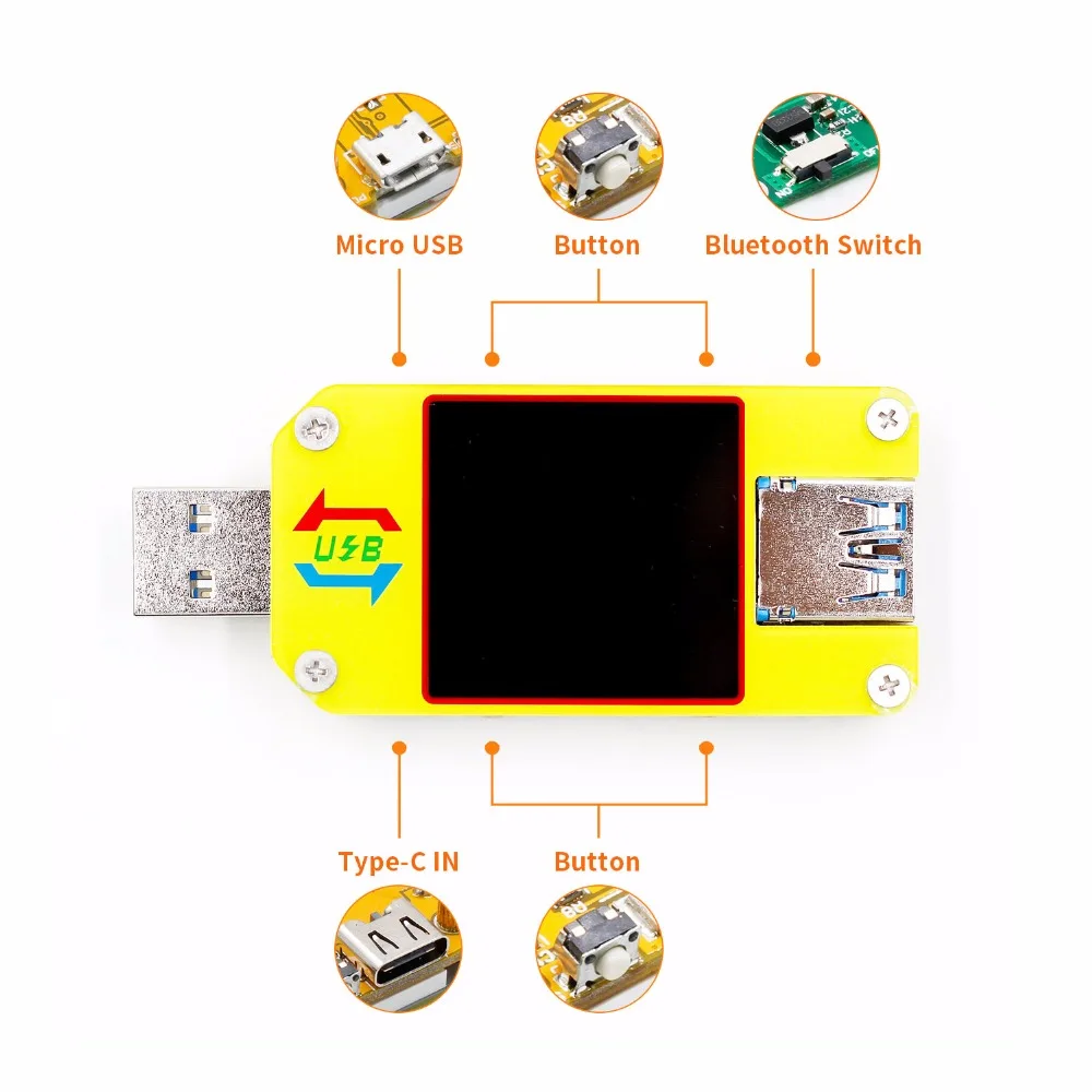 UM34 UM34C Для APP USB 3 0 Тип-C DC Вольтметр Амперметр Напряжение измеритель тока заряда