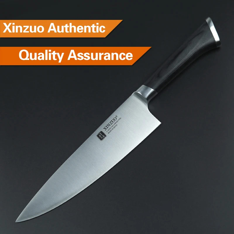 XINZUO 8 ''дюймовый нож шеф повара 3 слоя 440C одетая сталь 56 60 HRC кухонные ножи из