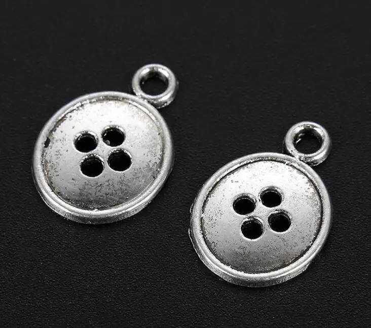 Tibetan Silver Alloy Button charm pendant Jewelery Findings for DIY Handmade 17x12mm 20pcs y1167 | Украшения и аксессуары
