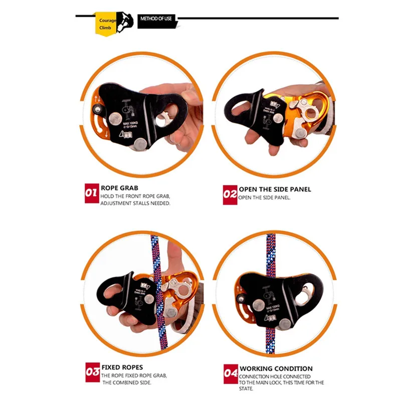 XINDA Brand Rock Climb Asending & Descending Safety Equipment Removable Rope Gripper Automatic Lock Anti Fall Protctive Gear | Спорт и