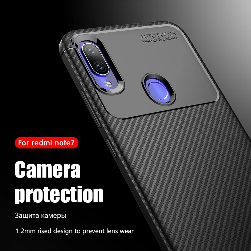 Чехлы для Xiaomi Redmi Note 7 чехол из углеродного волокна мягкий силиконовый