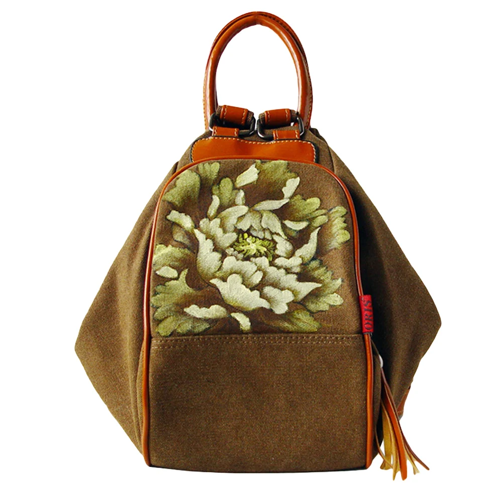 

Hot!!! Women Hand-paint Flower Backpack Canvas Bag Large Capacity Travel Pouch