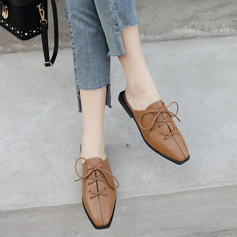 Роскошная Брендовая женская обувь кожаная на плоской подошве без шнуровки