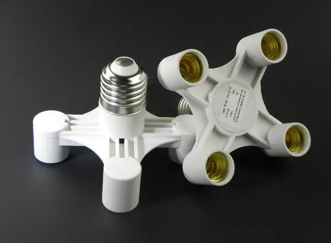 

2pcs E14 to 4 E14 Splitter lamp base Light Bulbs Adapter socket Converter E14 Lamp Adapter lamp holder