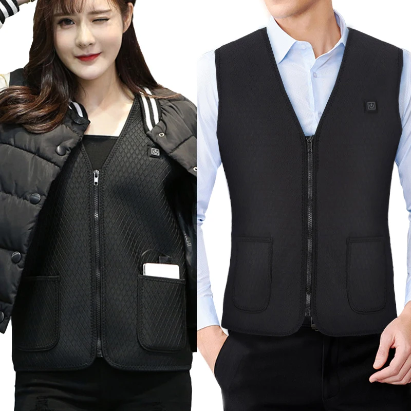 

Electric Heated Vest Adjustable Heated Clothing Hiking Smart heating Cotton Women Outdoor Flexible Thermal Winter Warm Jacket