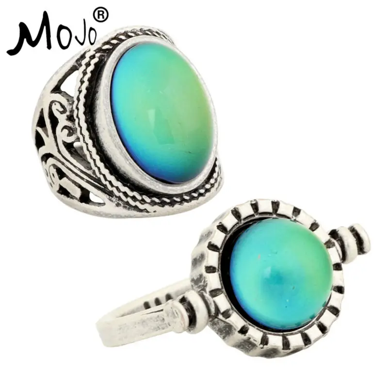 

2PCS Vintage Ring Set of Rings on Fingers Mood Ring That Changes Color Wedding Rings of Strength for Women Men Jewelry RS019-035