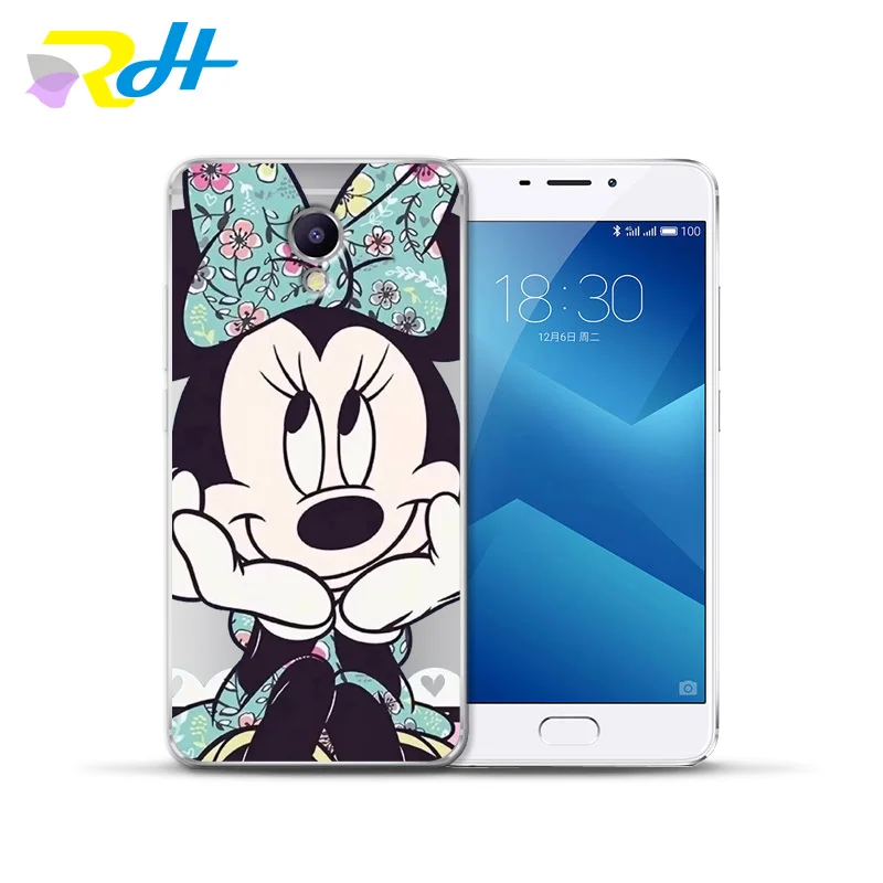 Для Meizu Coque Etui прозрачный ТПУ силиконовый мягкий чехол Микки Минни Обложка для M3s M3