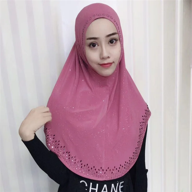 Мусульманские платки Ready To Wear Hijab Instant Стразы Al amira musночник Исламская повязка на