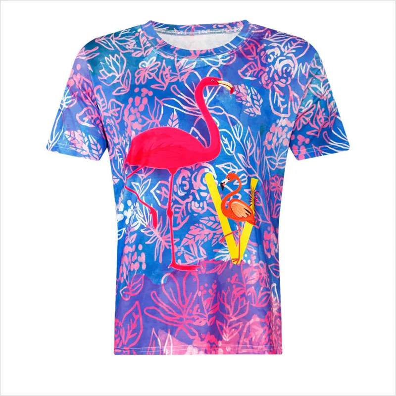 Гайавате Новое поступление Летнее футболка рубашка с изображением фламинго