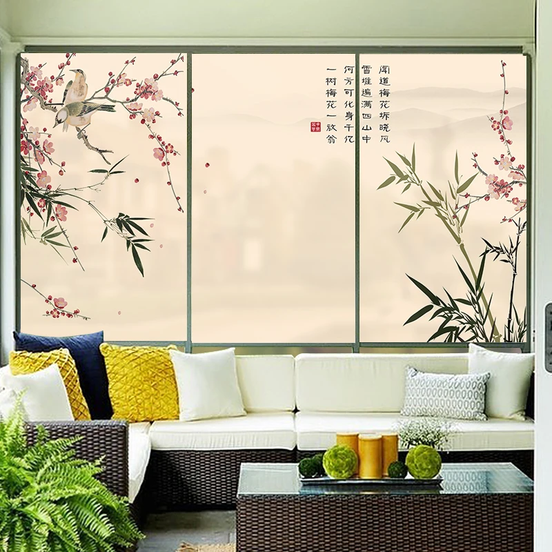 Нестандартная стеклянная пленка для окон матовая раздвижных дверей спальни