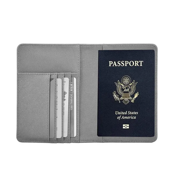 gray usa Посылка для паспорта, для путешествий, многофункциональная, три сложения, держатель для паспорта, сумка, анти-деминерализованная кожа, поверхность ПУ, Обложка для паспорта - Цвет: gray usa