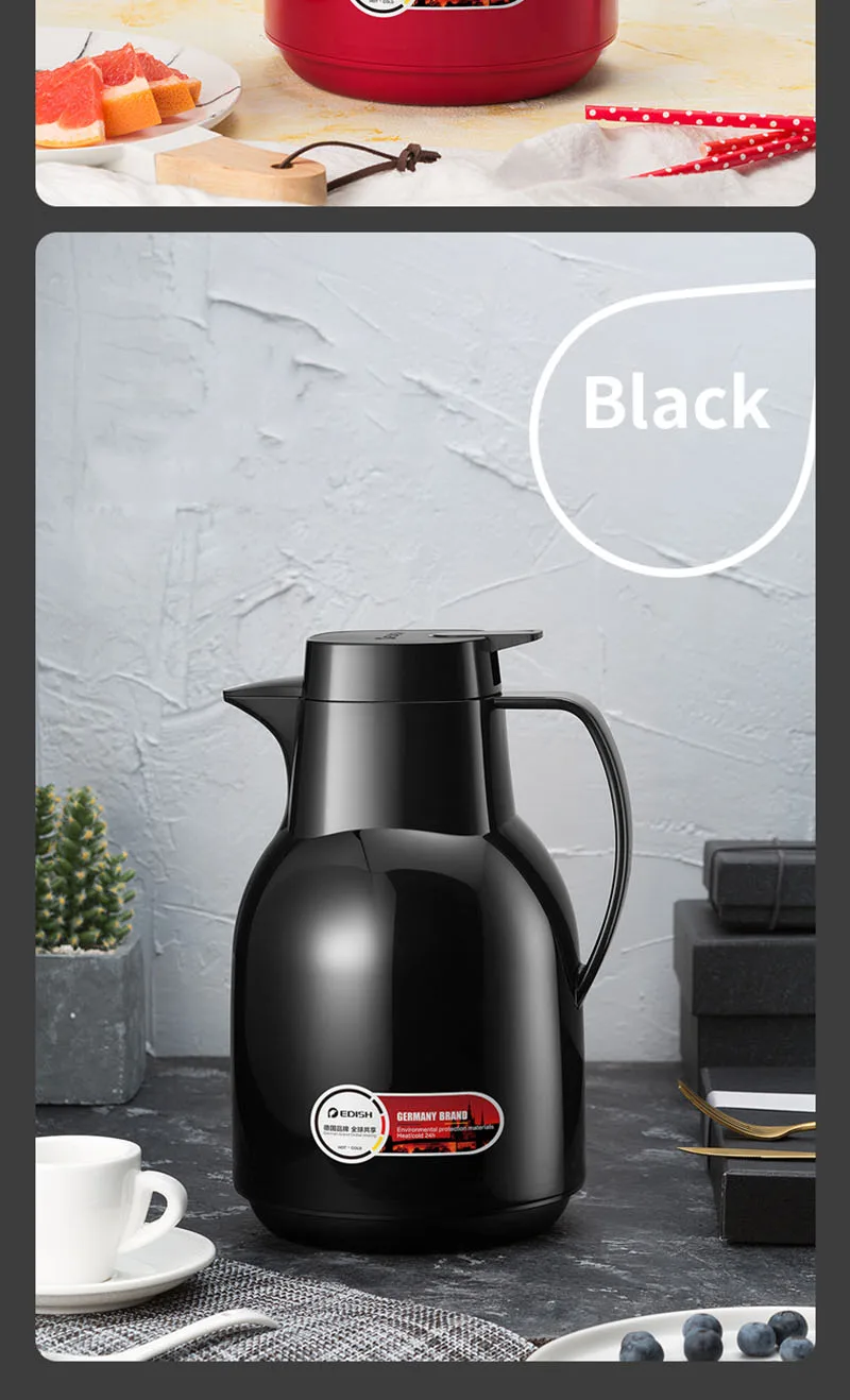 1.5L/2L термос для горячей воды, стеклянный вкладыш, домашний чайник, вакуумный термос, большая кофейная кастрюля