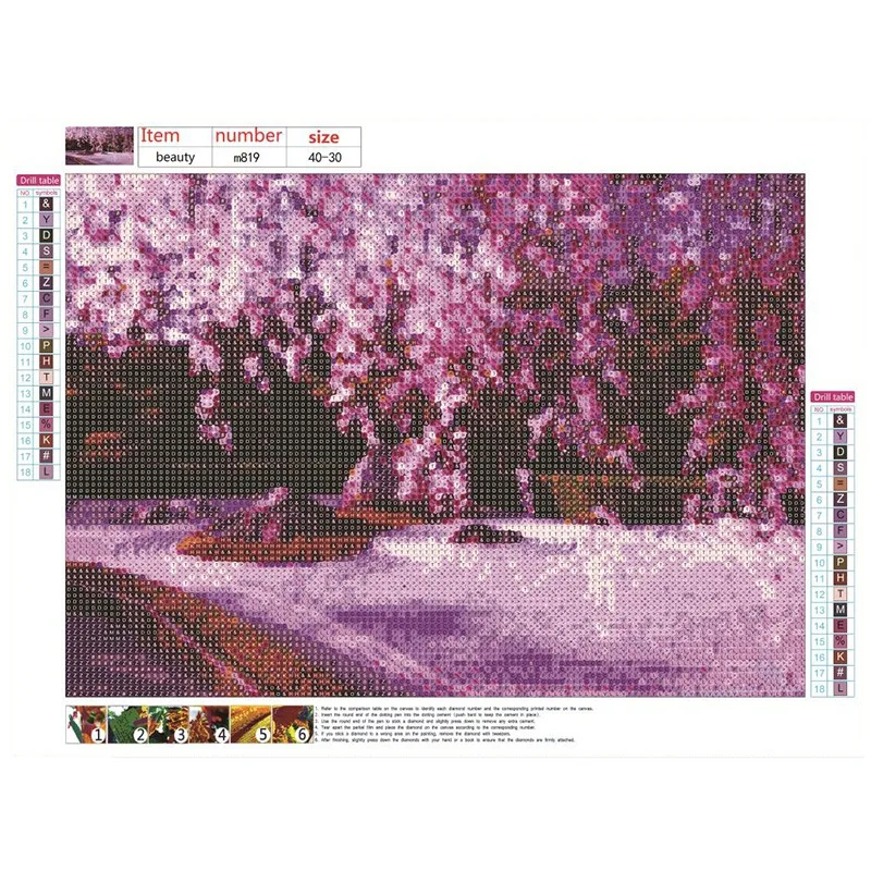 WK0613B Romantic Landscape 5D DIY Diamond Painting Art Drawing Crafts Diamond Painting Cross Stitch Kits - Цвет: WK0613B