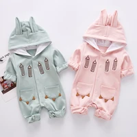 vtom autumn new fashion baby rompers newborn baby cartoon long sleeved jumpsuits children hooded clothes for boys and girls
