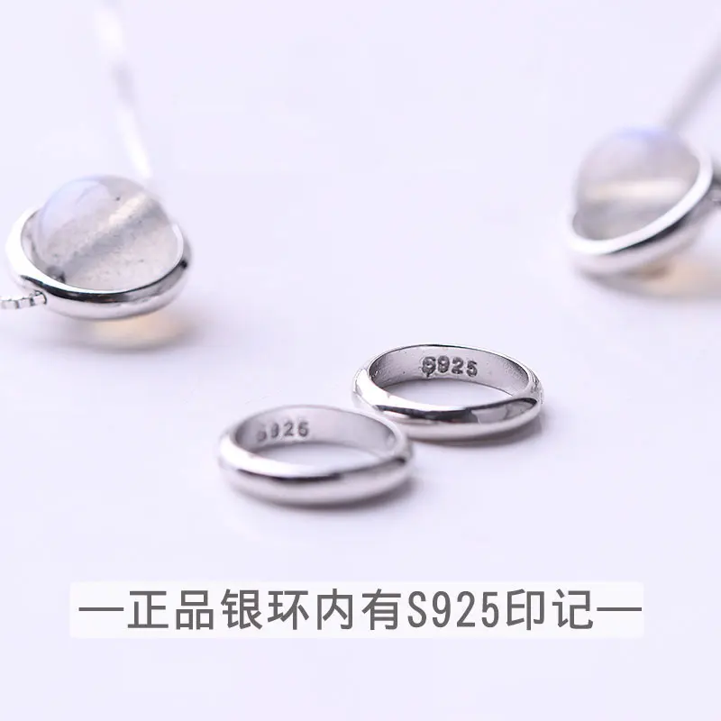 Новое круглое ожерелье из натурального лунного камня женское 100% стерлингового