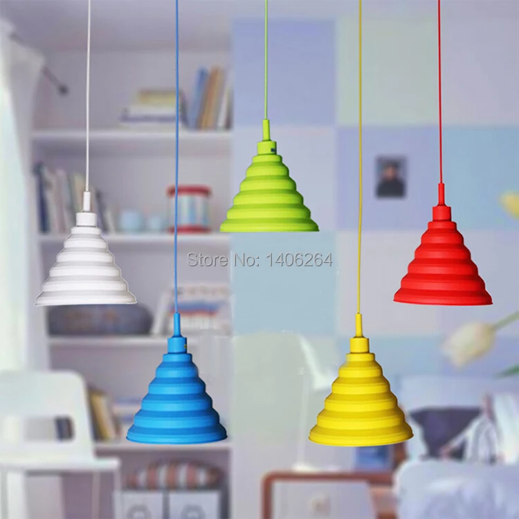 Потолочный подвесной светильник Эдисона цветная резиновая силиконовая складная