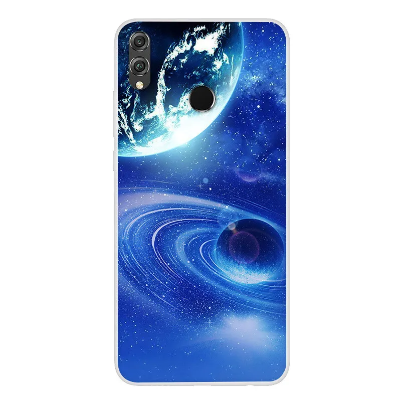 Чехол для Honor 8X 6,", Чехол для huawei Honor 8X, мягкий чехол из ТПУ с изображением космоса и планеты, чехол для huawei Honor 8X8 X X8, силиконовый чехол