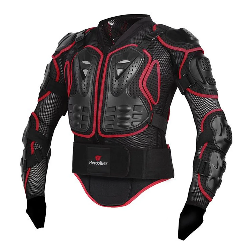 Red Armor HEROBIKER куртки для мотоциклистов, защита для мотокросса, мотоциклетная куртка с защитой шеи для лета - Цвет: Red Armor