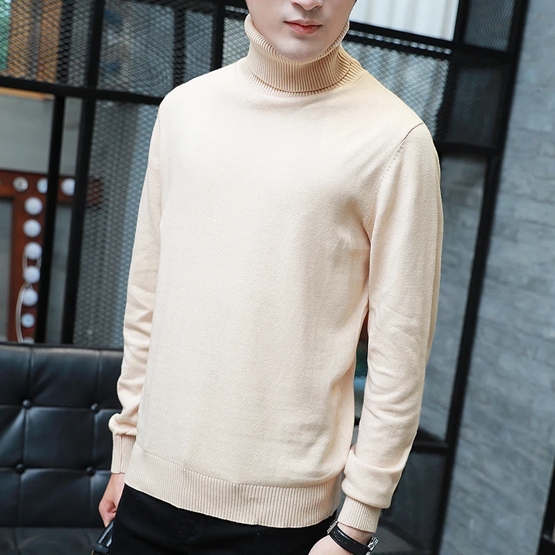 Новинка 2018 модный Повседневный свитер на осень и зиму водолазка приталенный