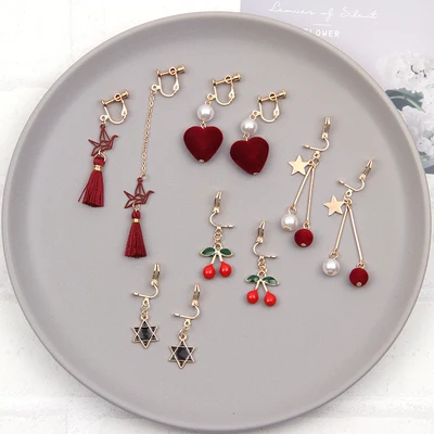 5pairs S1 Бренд Grace Jun 5 пар/компл. Лидер продаж Серьги-клипсы для Для женщин вечерние Свадебные Роскошные модные не проколотых серьги по оптовой цене - Окраска металла: 5pairs S1