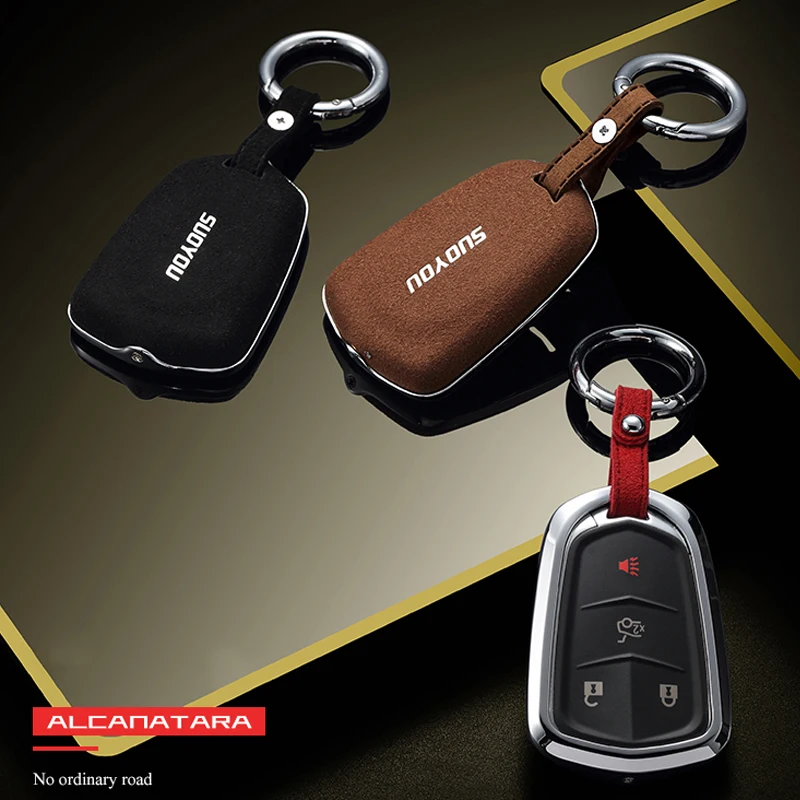 Genuine Leather Galvanized Alloy Car Key Case Cover For Cadillac ATS-L/XTS/XT5/CTS/CT6 Escalade ESV SRX TS-L BLS | Автомобили и