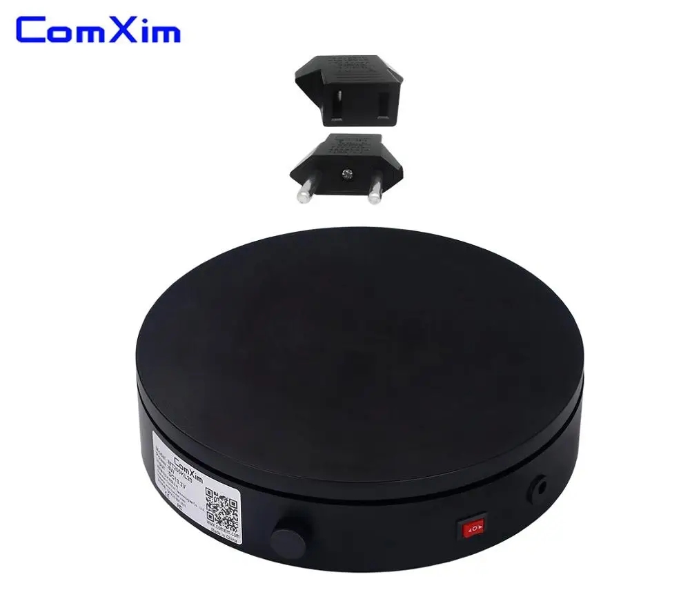black with EU plug Ручка управления скоростью, 360 градусов Электрический вращающийся портативный поворотный стол для фотографии, стенд для дисплея, съёмка продукта - Цвет: black with EU plug