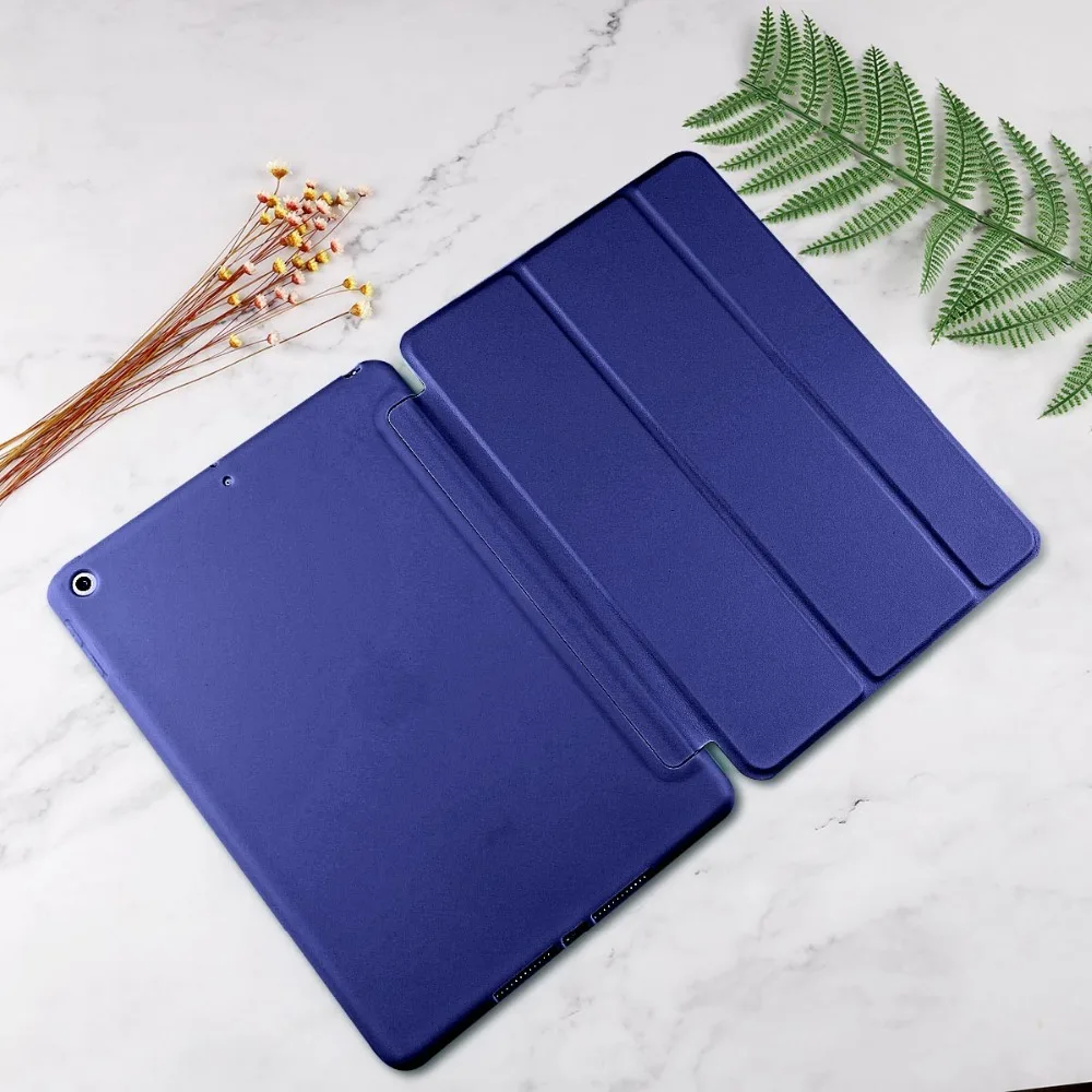 Для iPad iPad 9,7 дюймов Чехол, ультра тонкий легкий смарт-чехол трехслойный Чехол подставка с гибкой мягкой ТПУ задней крышкой