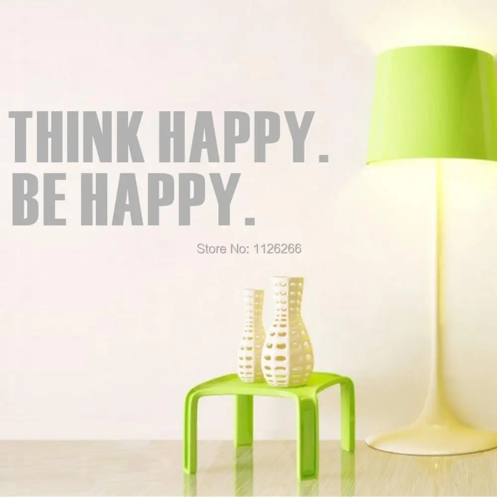 Think Happy Be Quote настенные художественные виниловые наклейки съемные обои для