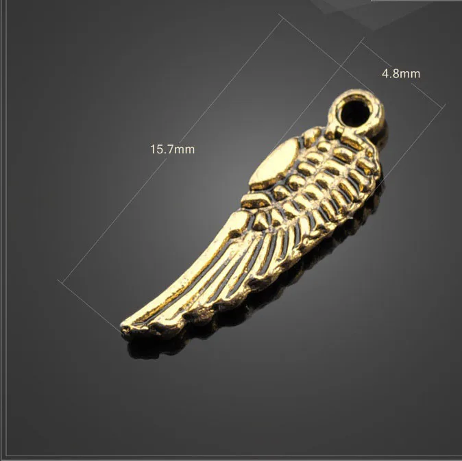 Подвески в виде крыльев животных золотистого цвета 15 7*4 8 мм 20 шт./лот|wing charm|charm
