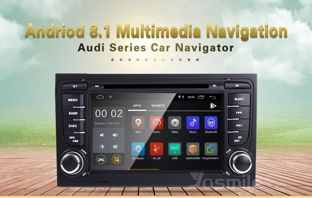 Josmile Авторадио 2 Din Android 8,1 автомобильный dvd-плеер для Audi A4 B8 S4 B6 B7 RS4 8E 8H B9 Seat Exeo 2002-2008 gps Навигация Аудио