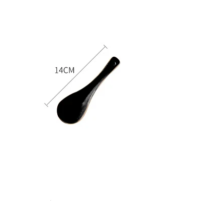 Black Spoon Розовое, Черное золото ход Керамика обеденная тарелка, столовая посуда фарфор оптом сервировочной Посуды Лоток для ключей, свадебные декоративные столовые приборы - Цвет: Black Spoon