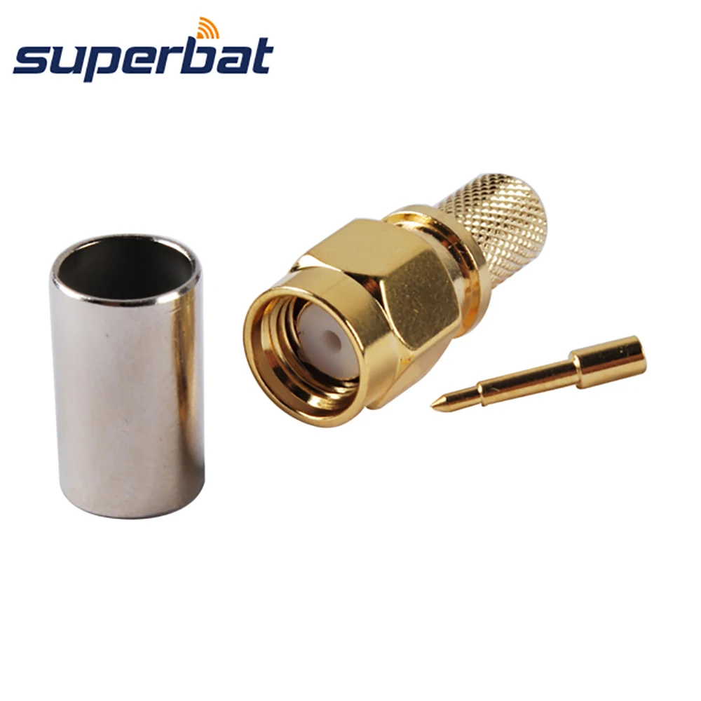 Superbat 50 Ohm SMA Male Straight Crimp Attachment Cable Mount for LMR240