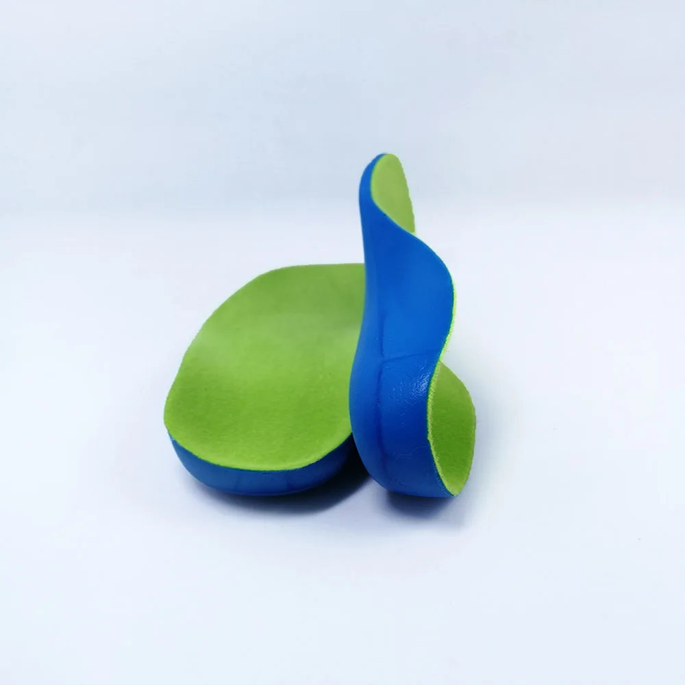Ортопедические стельки унисекс для детей с плоской подошвой, супинаторы, коррекционные однотонные зеленые ортопедические стельки для ухода за обувью
