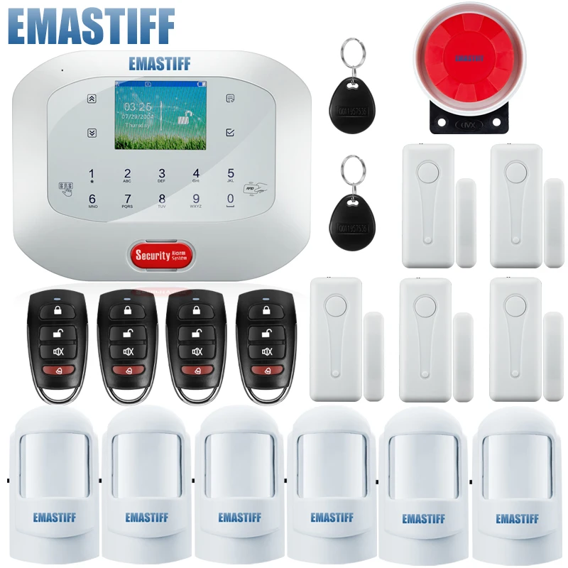 EN Wireless Home Security PSTN GSM Alarm system APP Remote Control RFID burglar alarm