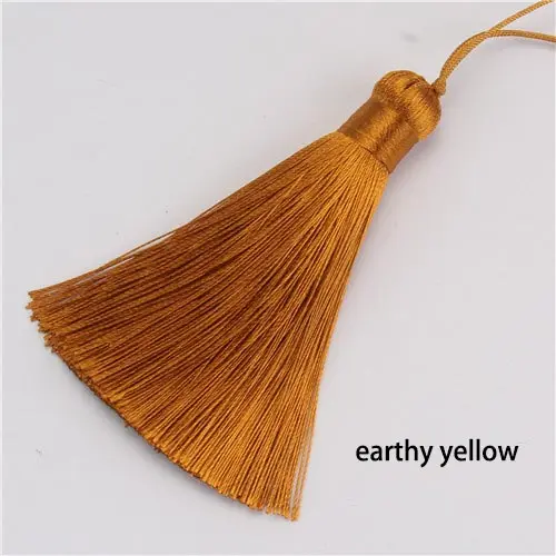 8 earthy yellow 2 шт./упак. 8 см для рукоделия с кисточками полиэстер, шелк, с бахромой, с кисточками отделкой Швейные аксессуары для свадебного декора ювелирные изделия аксессуары - Цвет: 8 earthy yellow